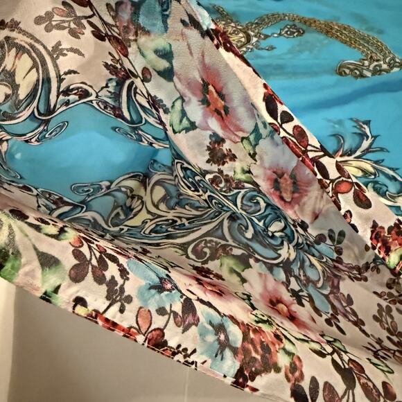 Kaftan Kimono Dress Sz XL Blue Sequins Summer Beach Wear CoverUp Vacation Cruise - Picture 7 of 13